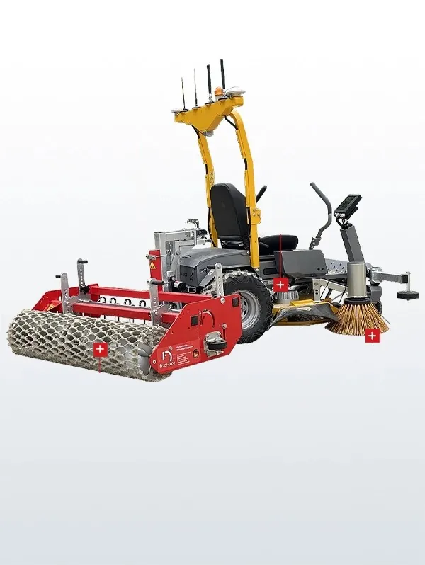 Floor-Care E-ROBOT met de belangrijkste onderdelen aangegeven
